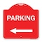 Signmission Designer Series Sign Parking Sign Left Arrow, Red & White Aluminum Sign, 18" x 18", RW-1818-23365 A-DES-RW-1818-23365 - alternate 1
